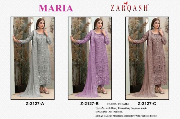 Zarqash Maria 2127 Net Embroidery Pakistani Suits Collection